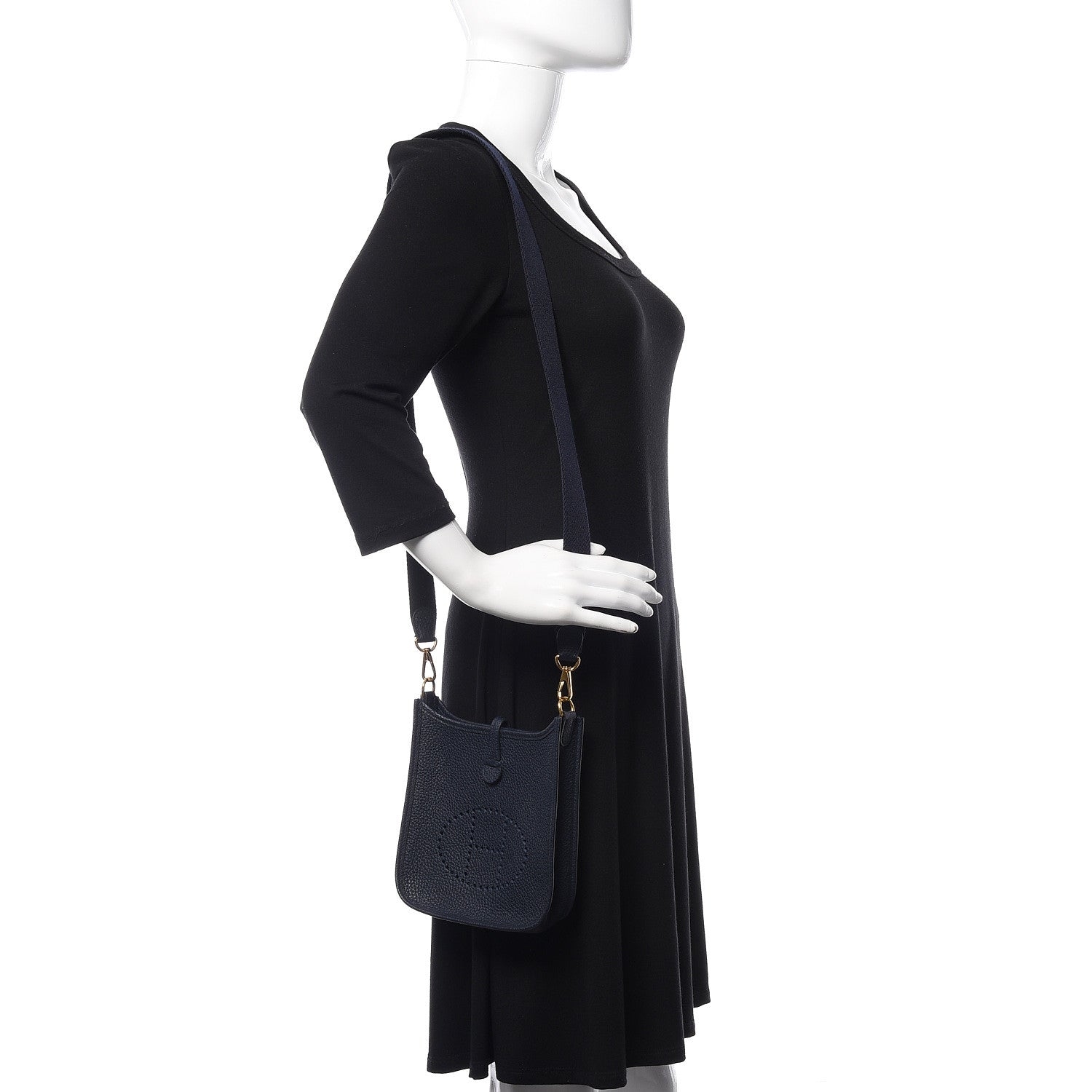 Hermes Taurillon Clemence Evelyne TPM Bleu Nuit 2 of 9