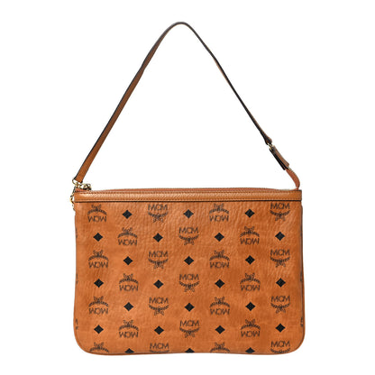MCM Visetos Liz Shopper Tote Pouch Cognac 1 of 7