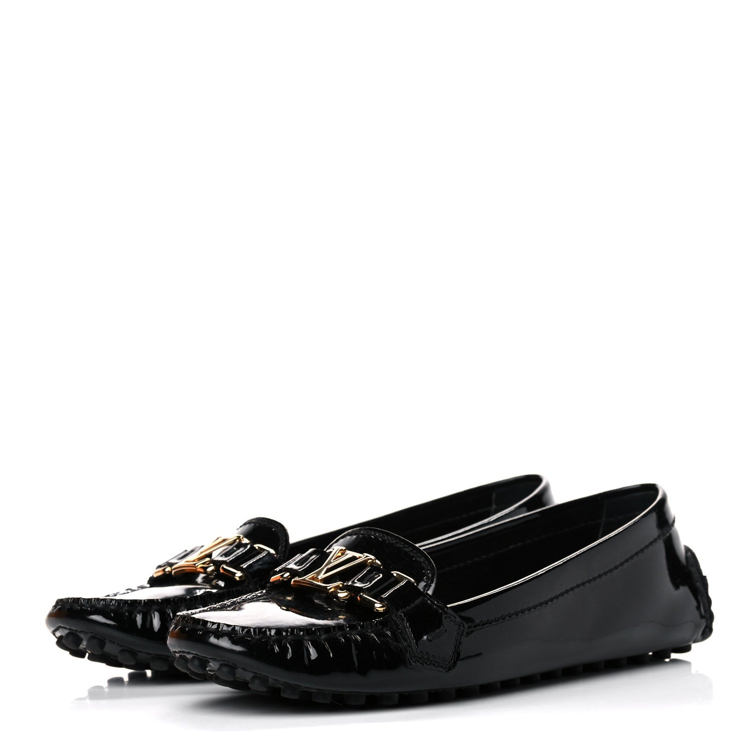 Louis Vuitton Patent Calfskin Oxford Loafers 38 Black 3 of 15