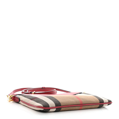 Burberry House Check Derby Peyton Crossbody Clutch Bag Red 4 of 9