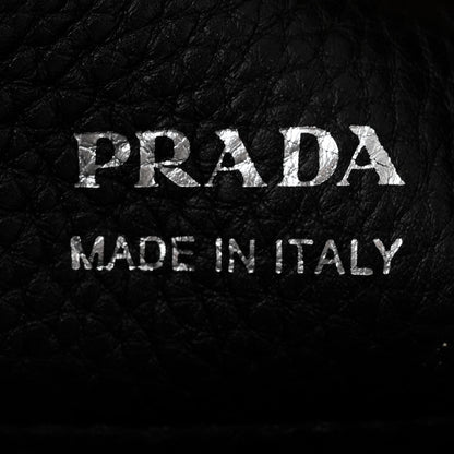 Prada Vitello Daino Small Double Bag Argilla Black 6 of 12