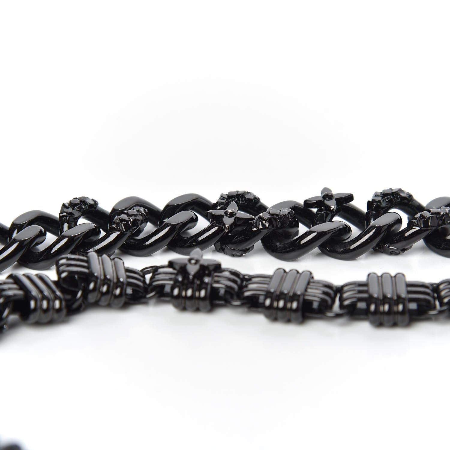 Louis Vuitton Metal Black As Knight Multi Chain Necklace Black 3 of 3
