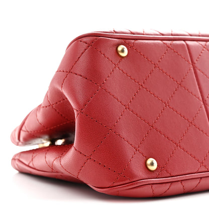 Chanel Calfskin Stitched Small Egyptian Amulet Drawstring Bag Red 9 of 10