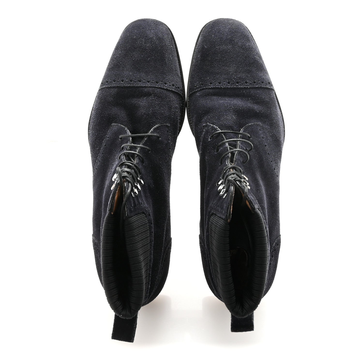 Christian Louboutin Crosta Wax Mens Citycroc 20 Lace up Ankle Boots 40.5 Navy 2 of 8