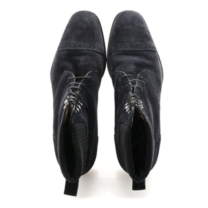 Christian Louboutin Crosta Wax Mens Citycroc 20 Lace up Ankle Boots 40.5 Navy 2 of 8