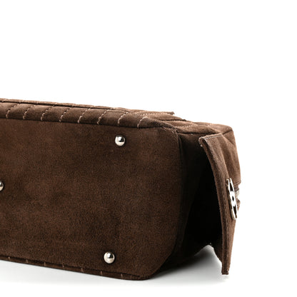 Chanel Suede Vertical Quilted Bowler Brown 10 of 10