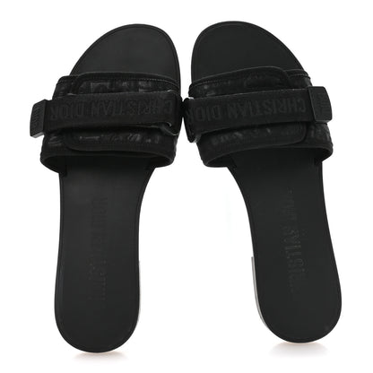 Christian Dior Shiny Technical Fabric Oblique Dio(r)evolution Slide Sandals 39 Black 2 of 8