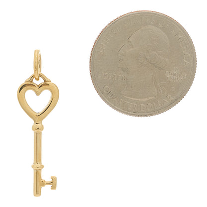 Tiffany 18K Yellow Gold Mini Heart Key Pendant 2 of 3