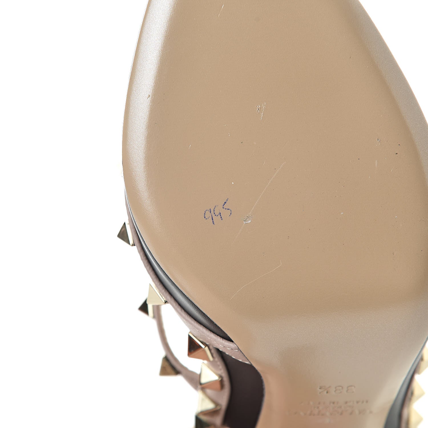 Valentino Garavani Nappa Rockstud Ankle Strap Pumps 38.5 Black Poudre 8 of 11