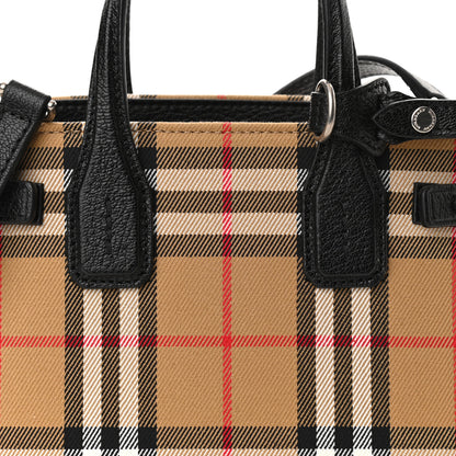 Burberry Goatskin Vintage Check Small Banner Tote Black 9 of 11