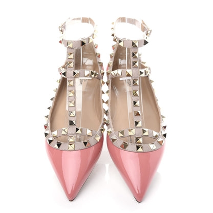 Valentino Garavani Patent Rockstud Cage Ballerina Flats 37 Ninphea Poudre 5 of 10