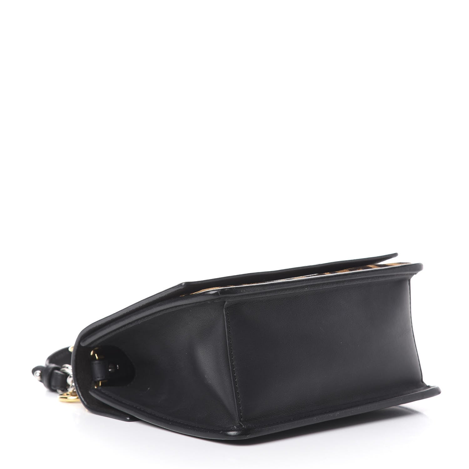 Fendi Vitello Century Velvet F is Fendi FF Small Kan I Shoulder Bag Black Tobacco 3 of 15