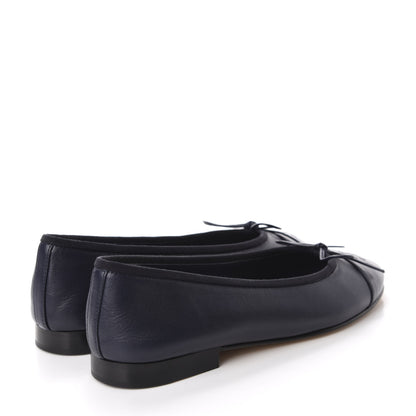 Chanel Lambskin Cap Toe Ballerina Flats 36 Navy 4 of 10