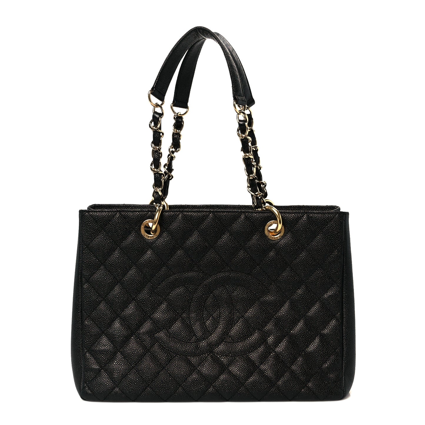 Caviar Quilted Grand Shopping Tote GST Black
