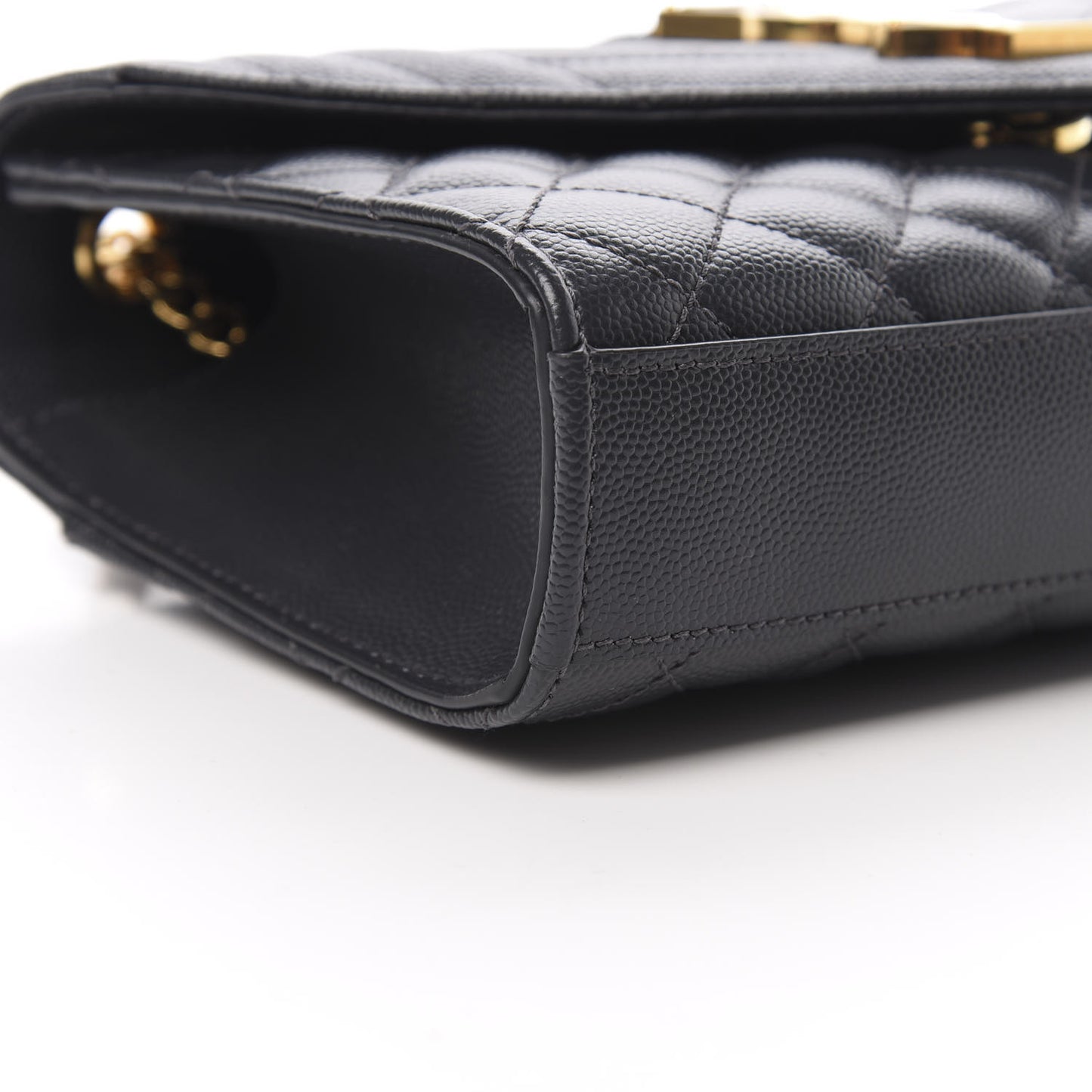Grain De Poudre Textured Mixed Matelasse Triquilt Small Monogram Satchel Dark Smoke