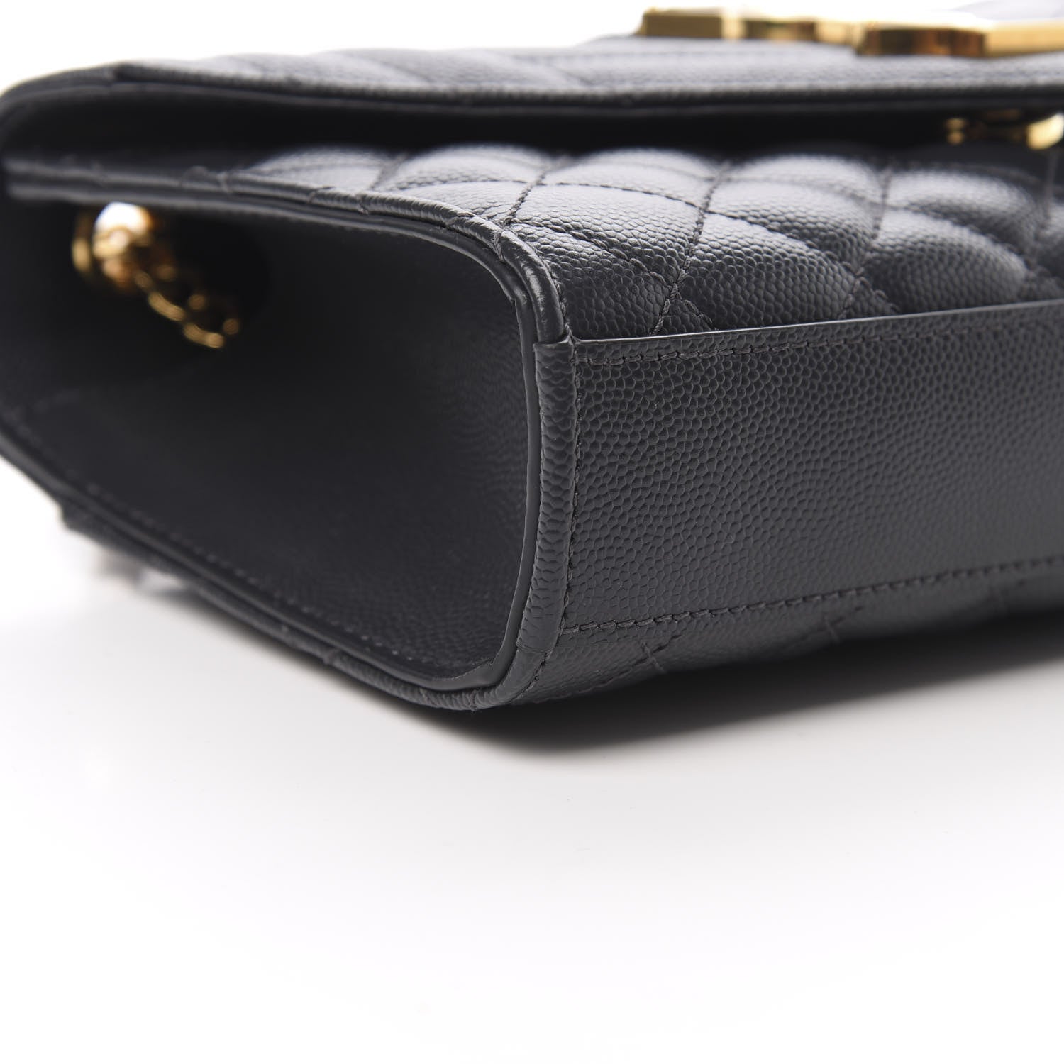 Saint Laurent Grain De Poudre Textured Mixed Matelasse Triquilt Small Monogram Satchel Dark Smoke 9 of 12
