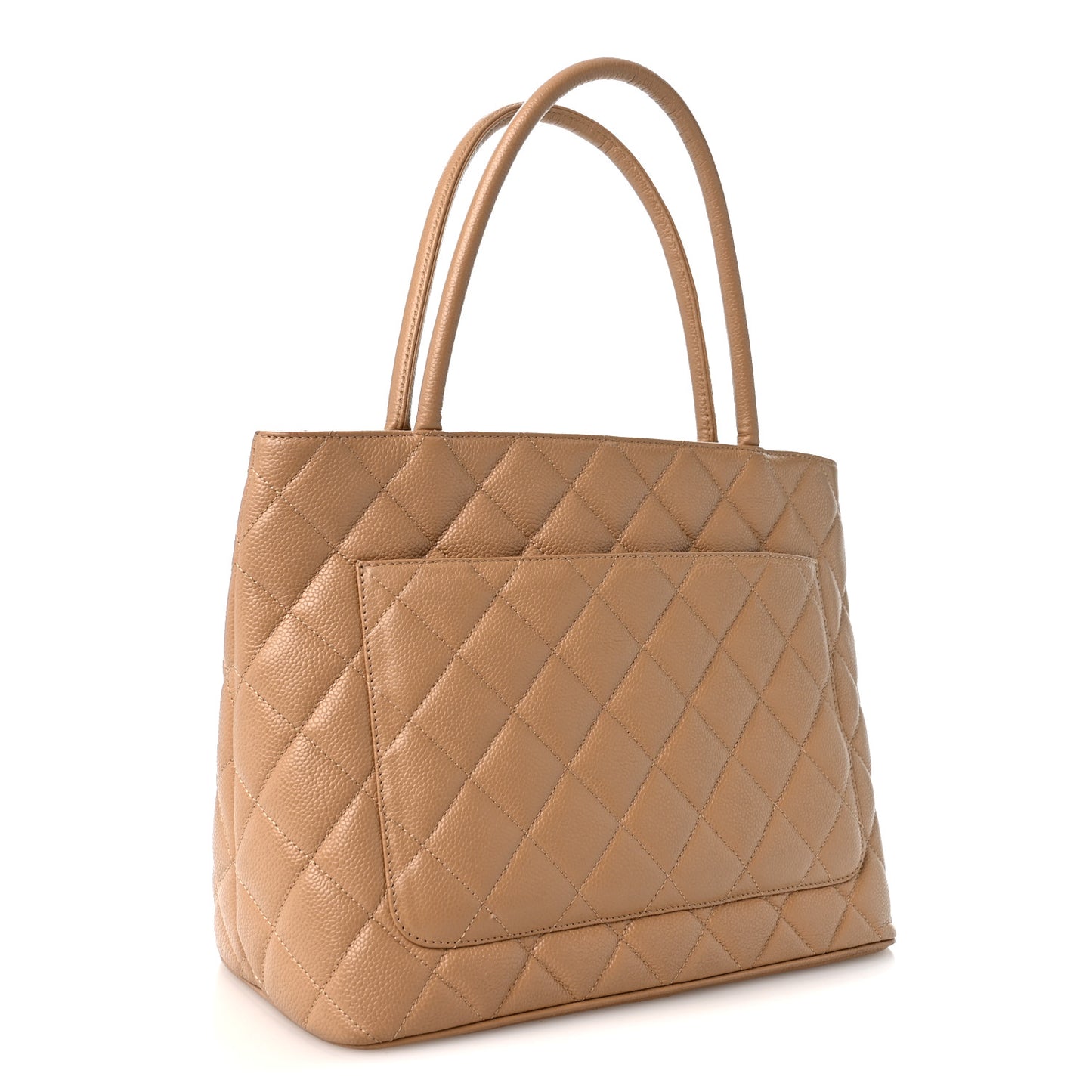 Caviar Quilted Medallion Tote Beige