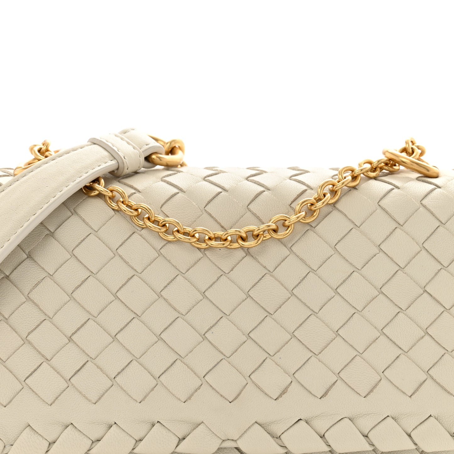 Nappa Intrecciato Baby Olimpia Shoulder Bag Chalk