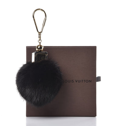 Louis Vuitton Mink Fur Fluffy Bag Charm Black 3 of 3