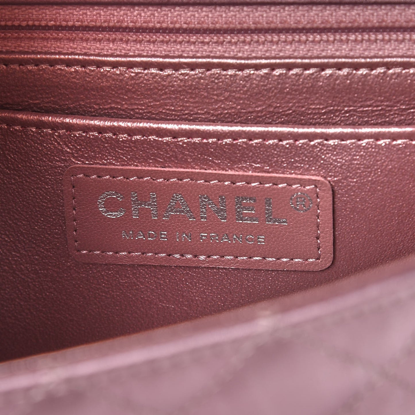 Metallic Calfskin Quilted Mini Rectangular Flap Pink