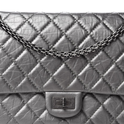 Chanel Metallic Aged Calfskin Quilted 2.55 Reissue 226 Flap Silver 10 of 10