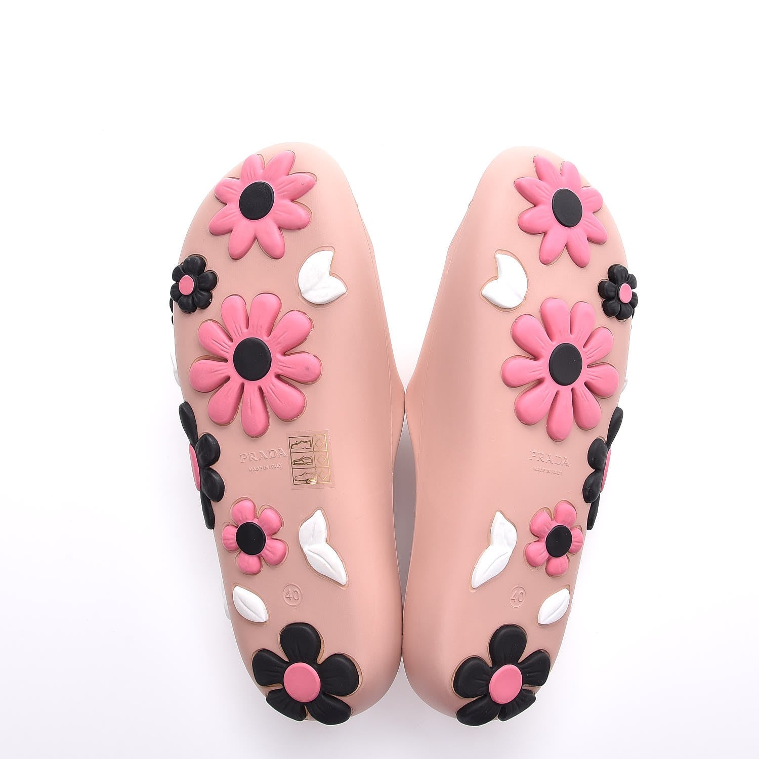 Prada Rubber Flower Slide Sandals 40 Orchidea Begonia 7 of 11