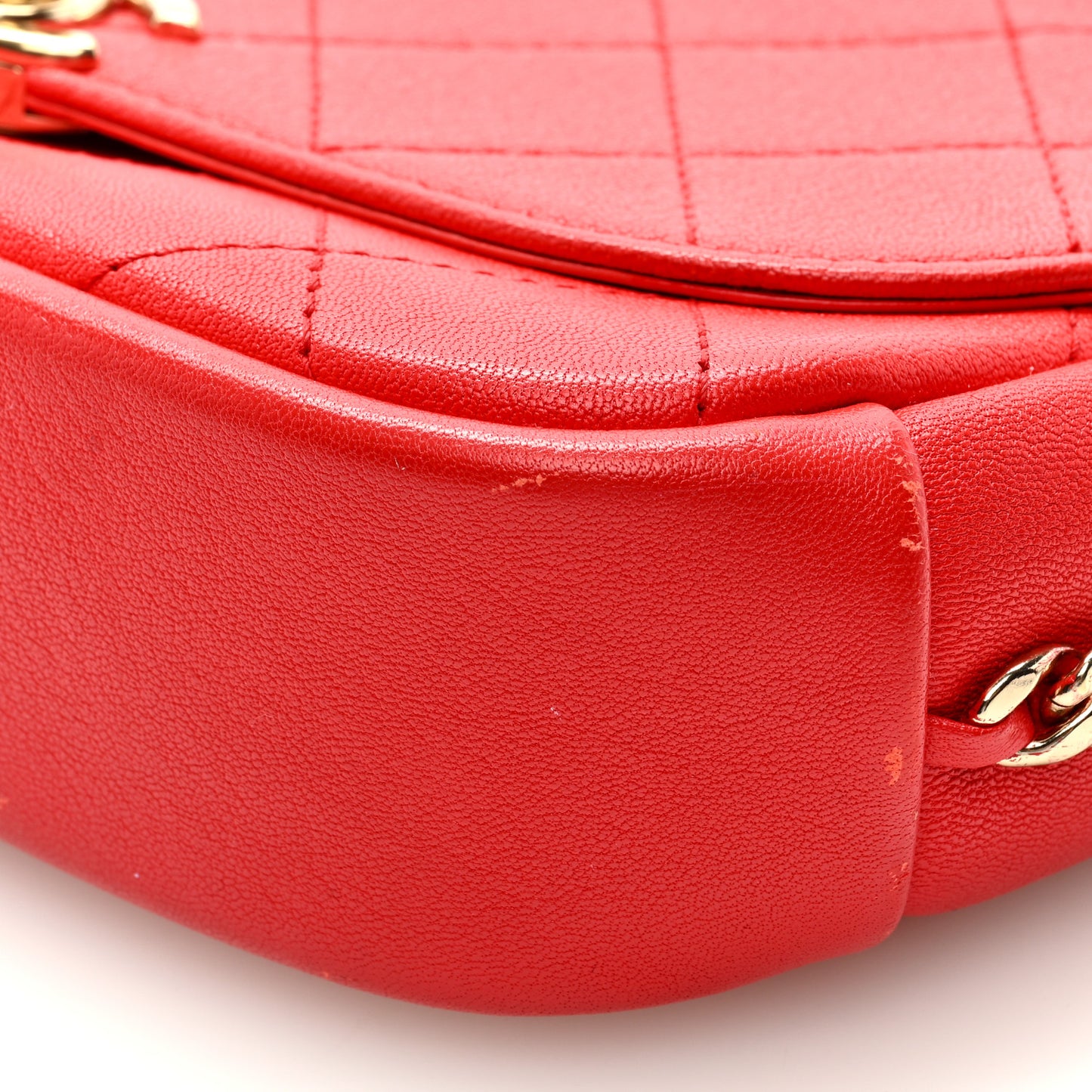 Goatskin Stitched Casual Trip Single Flap Red