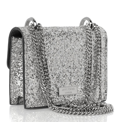 Jimmy Choo Coarse Glitter Mini Paris Crossbody Platinum 5 of 8