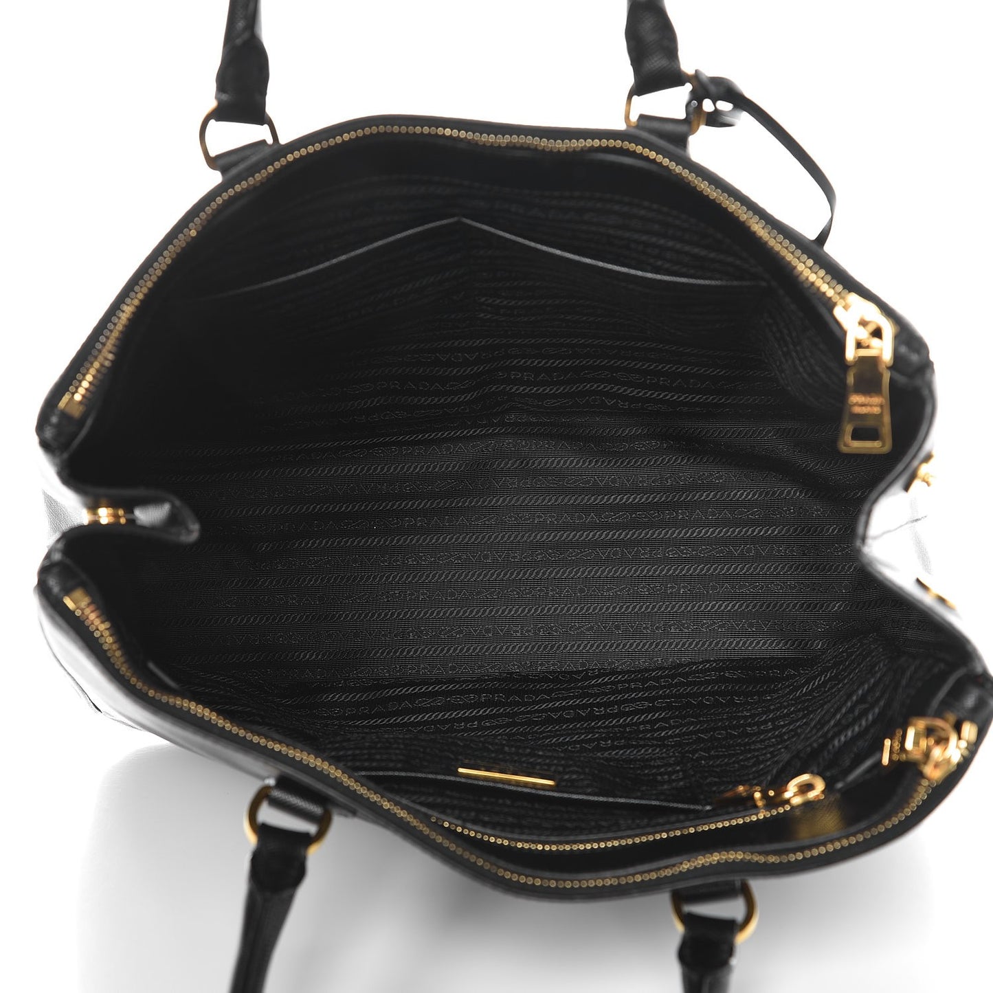 Saffiano Large Galleria Double Zip Tote Black