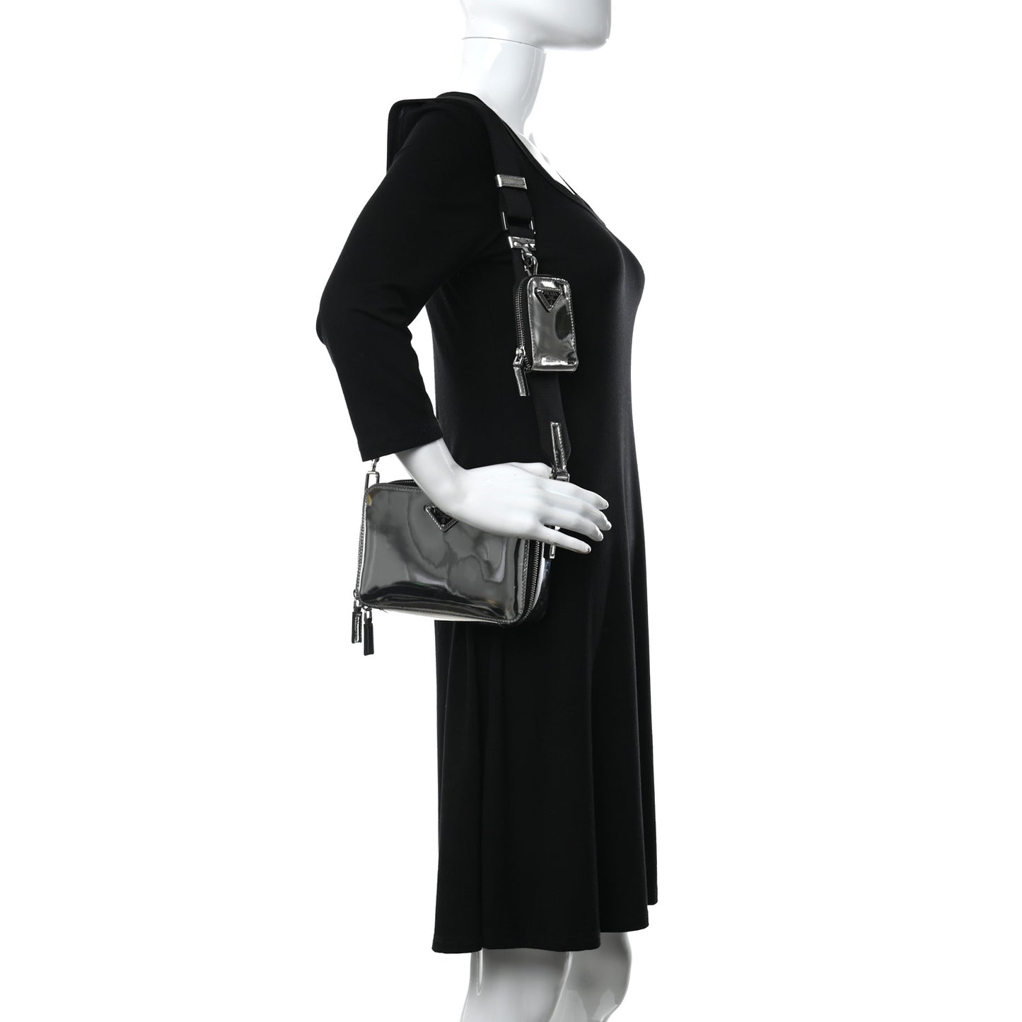 Spazzolato Small Brique Crossbody Bag Argento