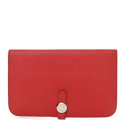 Hermes Togo Dogon Duo Wallet Rouge Casaque 2 of 11