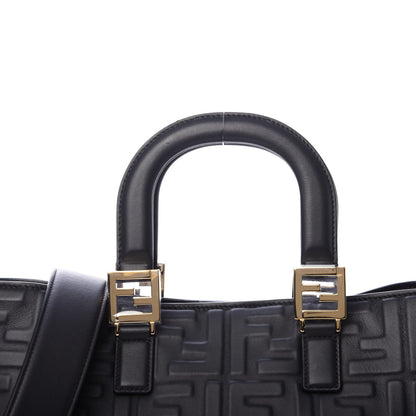 Fendi Nappa FF 1974 Embossed Medium FF Tote Black 10 of 10
