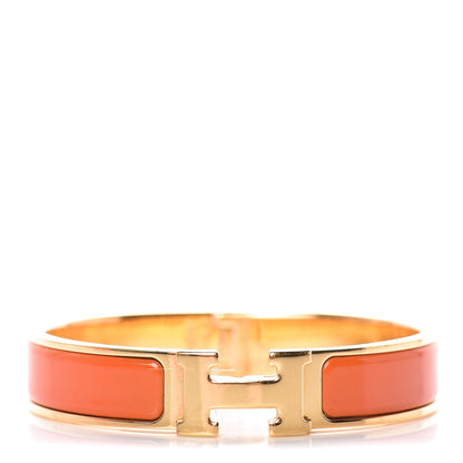 Hermes Enamel Narrow Clic Clac H Bracelet PM Orange 1 of 6