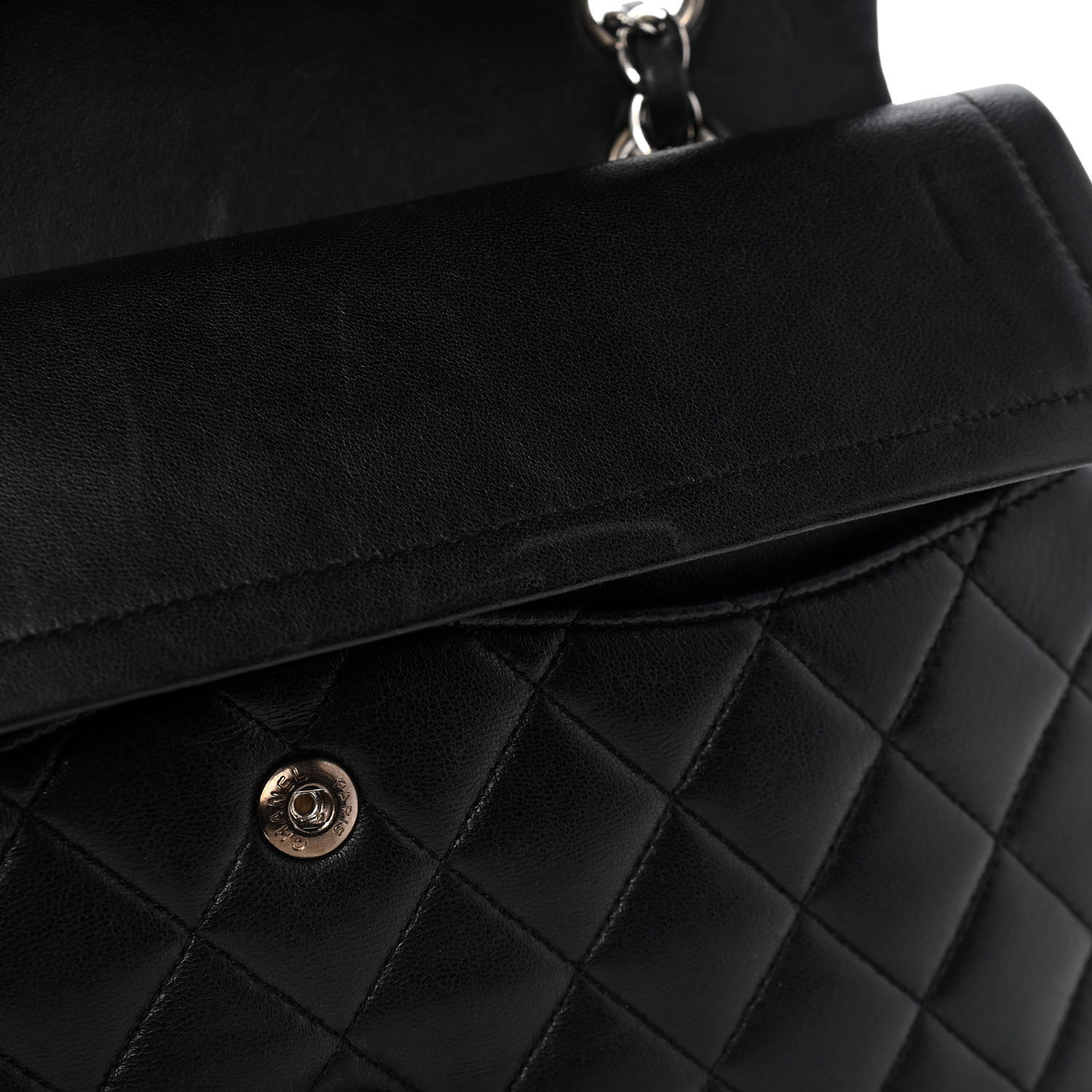 Chanel Lambskin Quilted Medium Double Flap Black 8 of 9