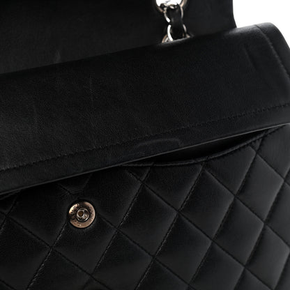 Chanel Lambskin Quilted Medium Double Flap Black 8 of 9