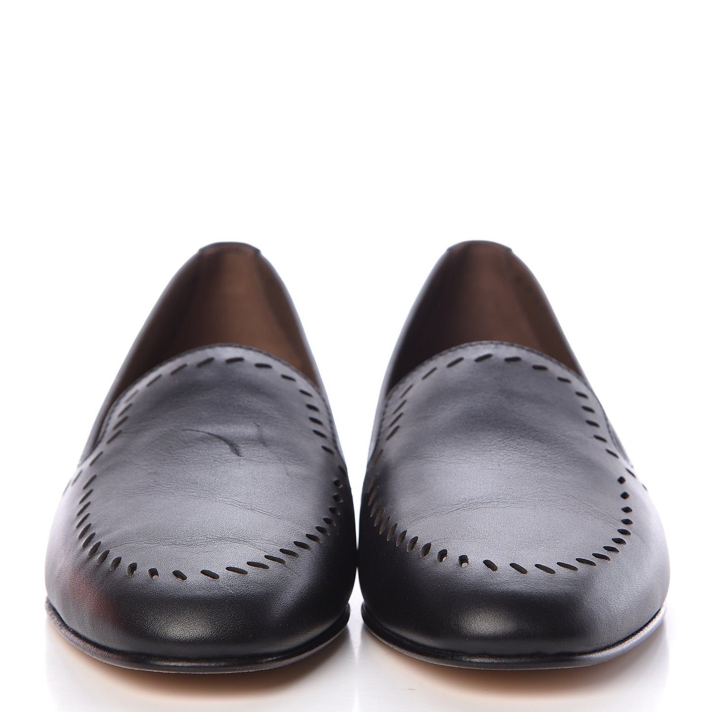Calfskin Ovale Moccasin Loafers 37 Black