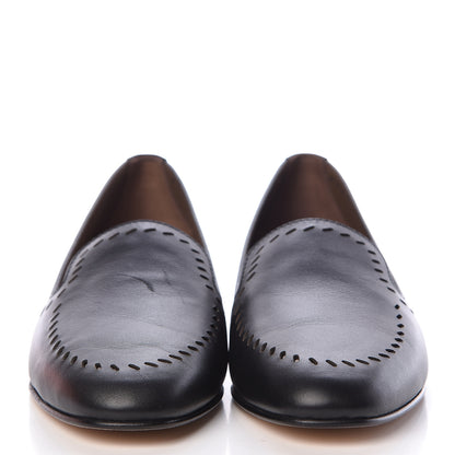 Hermes Calfskin Ovale Moccasin Loafers 37 Black 2 of 9