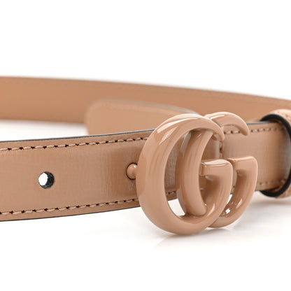 Gucci Azalea Calfskin Enamel Monochrome Double G 20mm Belt 70 28 Camelia 3 of 4