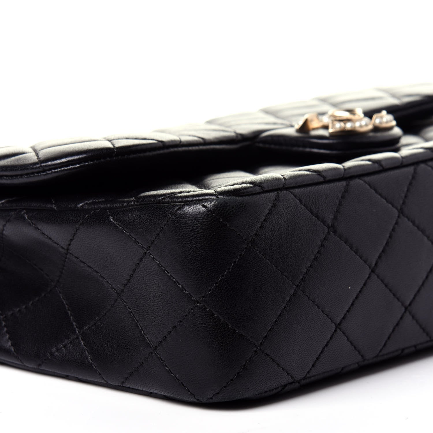Chanel Lambskin Quilted Medium Westminster Pearl Flap Black 8 of 13