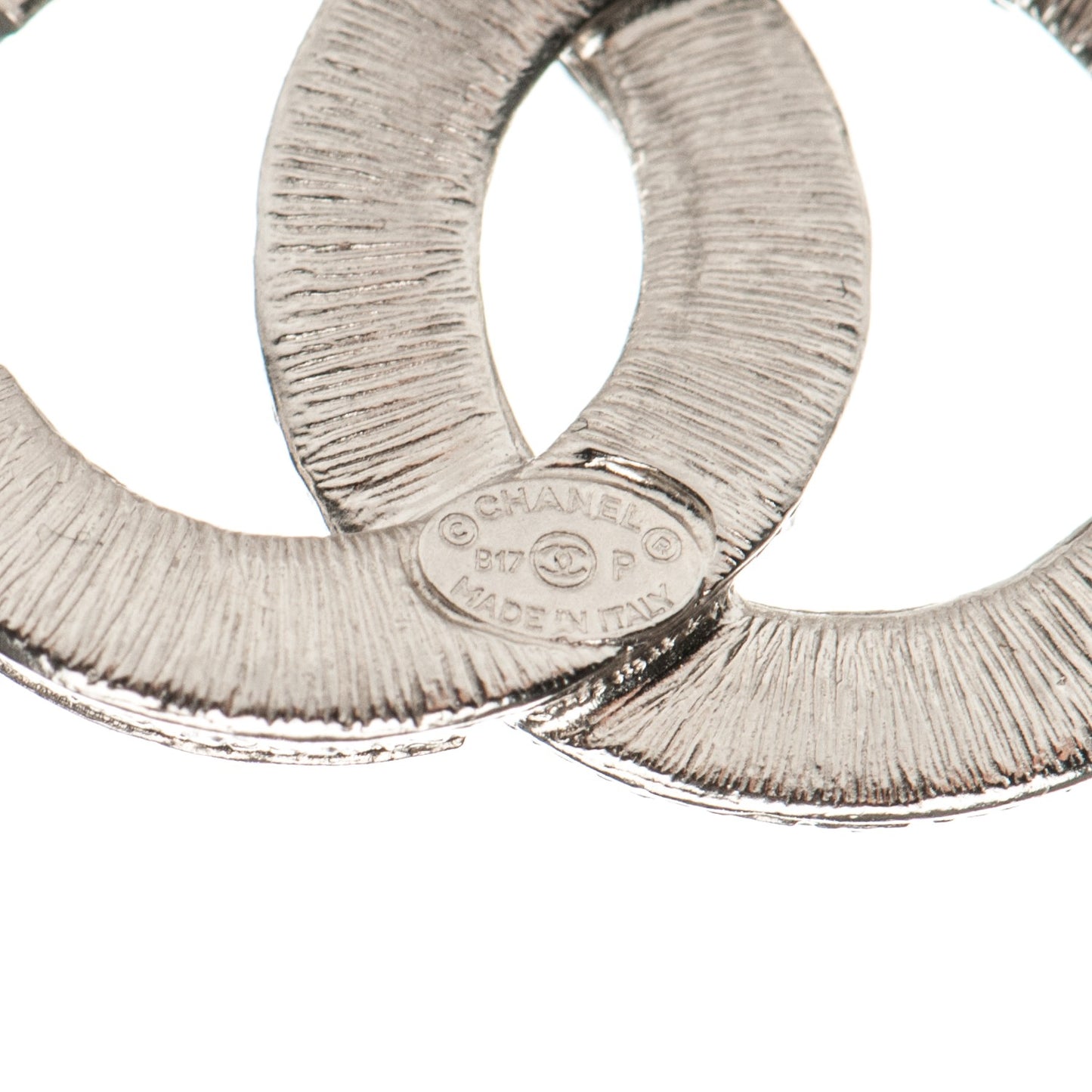 Crystal CC Earrings Silver Black