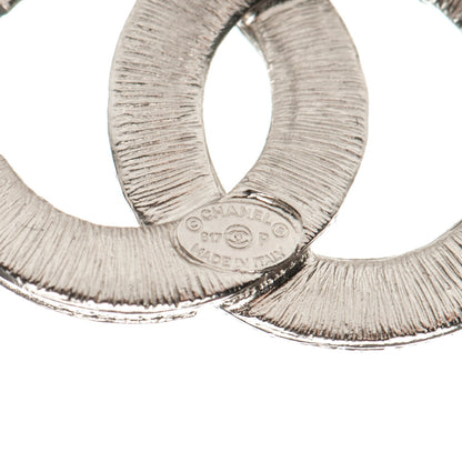 Chanel Crystal CC Earrings Silver Black 5 of 7
