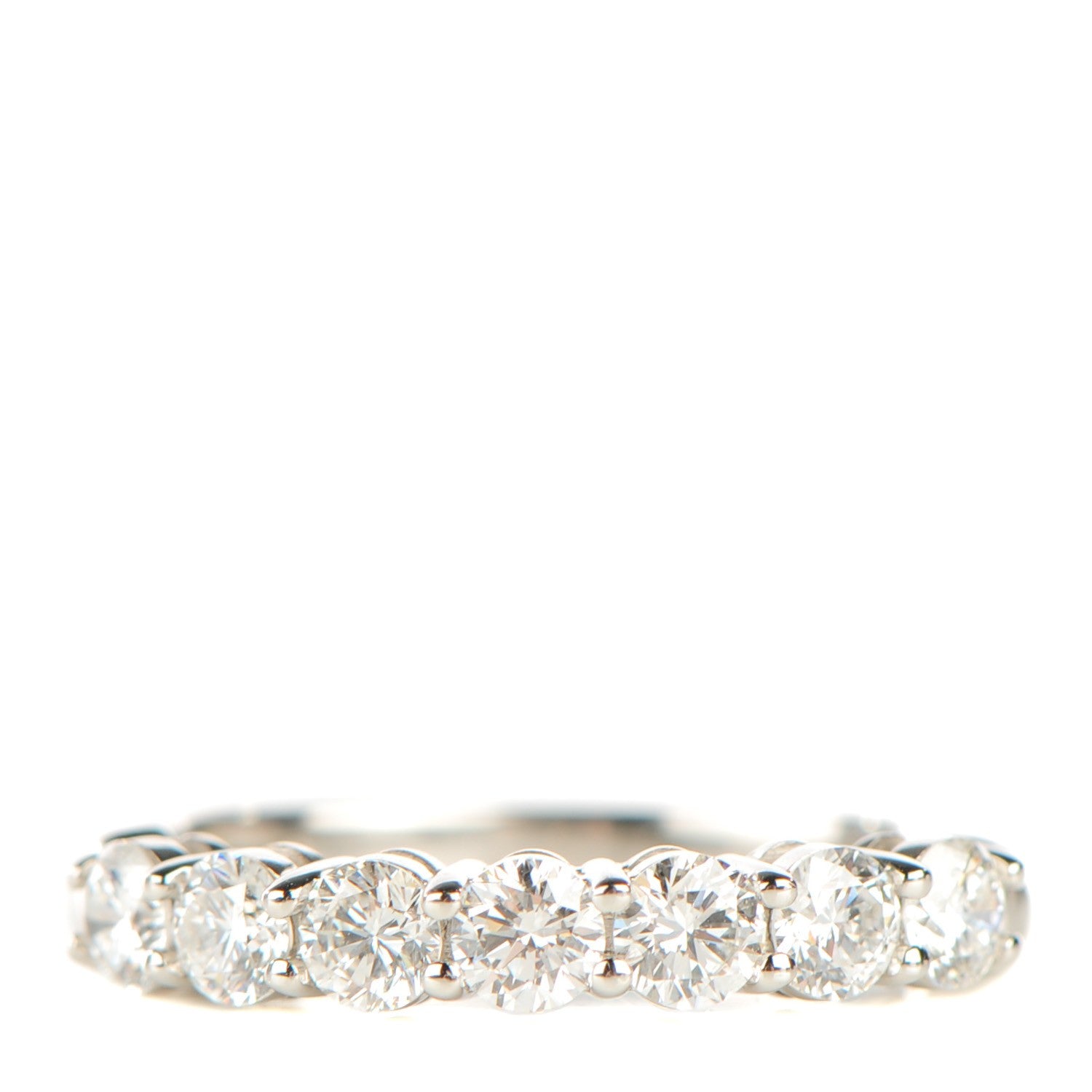 Tiffany Platinum Diamond 3mm Shared Setting Band Ring 7.5 1 of 5