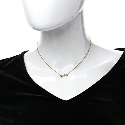 Louis Vuitton Crystal Petite Louis Necklace Gold 2 of 7