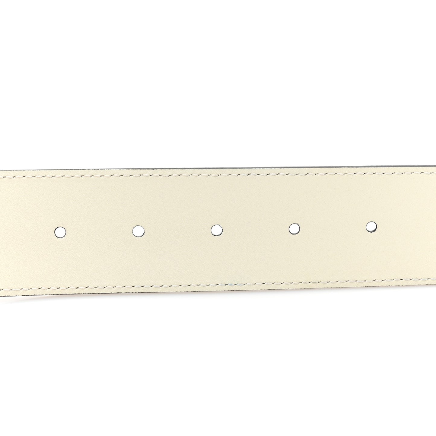 Plutone Calfskin Palladium Double G 40mm Belt 80/32 Mystic White