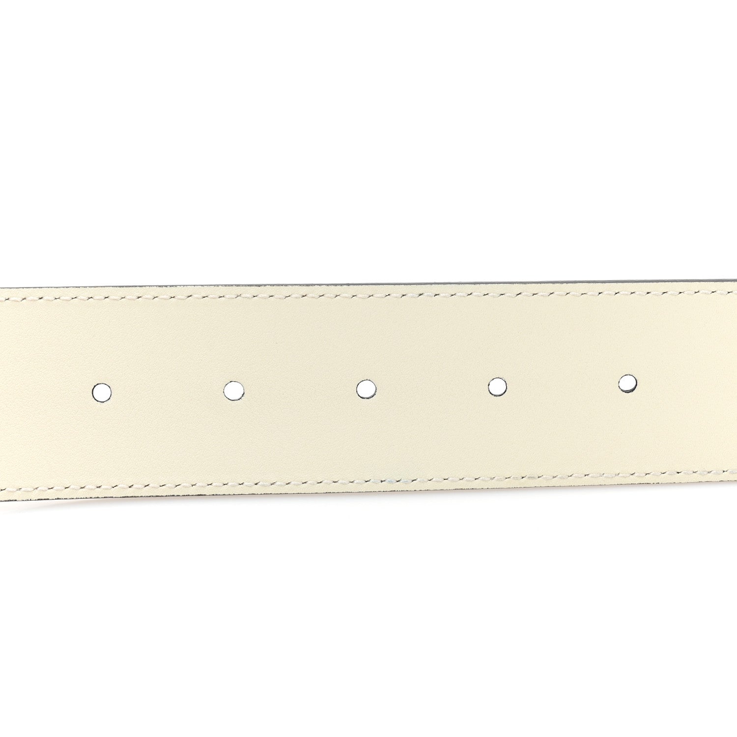 Gucci Plutone Calfskin Palladium Double G 40mm Belt 80/32 Mystic White 5 of 6