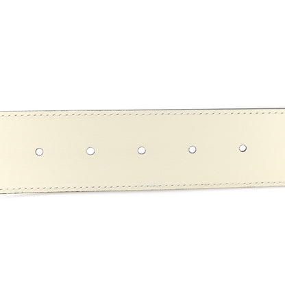 Gucci Plutone Calfskin Palladium Double G 40mm Belt 80/32 Mystic White 5 of 6