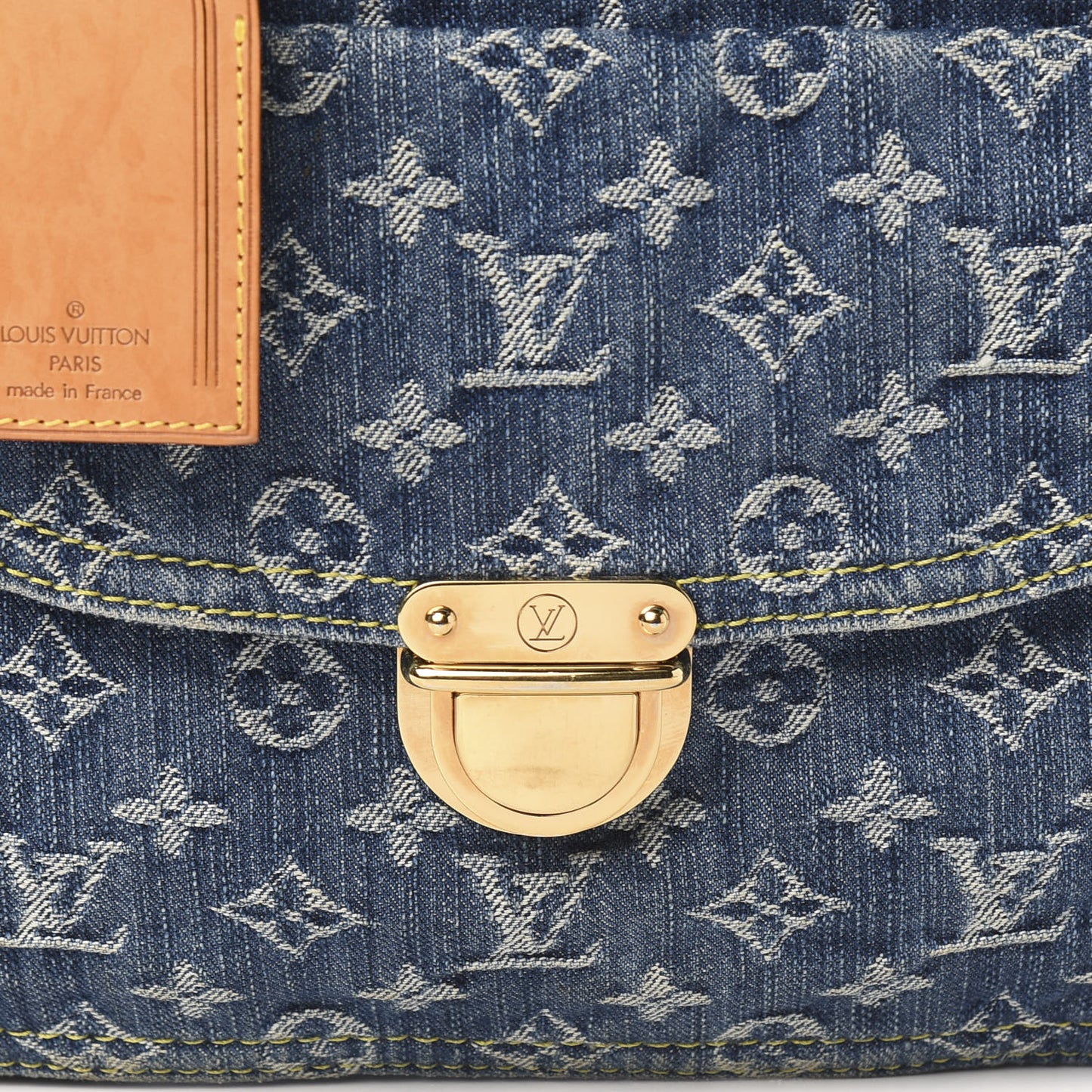Monogram Denim Sac Plat Blue
