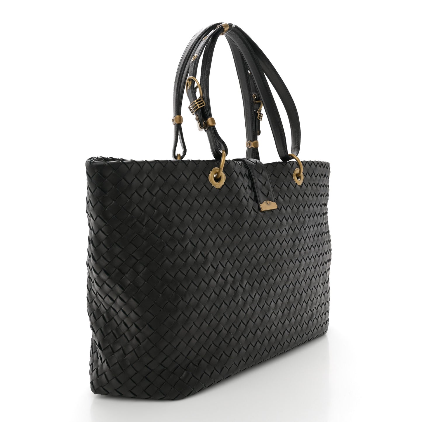 Nappa Intrecciato Large Capri Tote Ebano