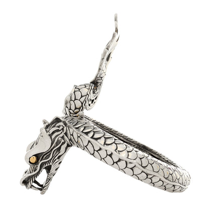 John Hardy Sterling Silver 18K Yellow Gold Naga Dragon Kick Cuff Bracelet 2 of 4
