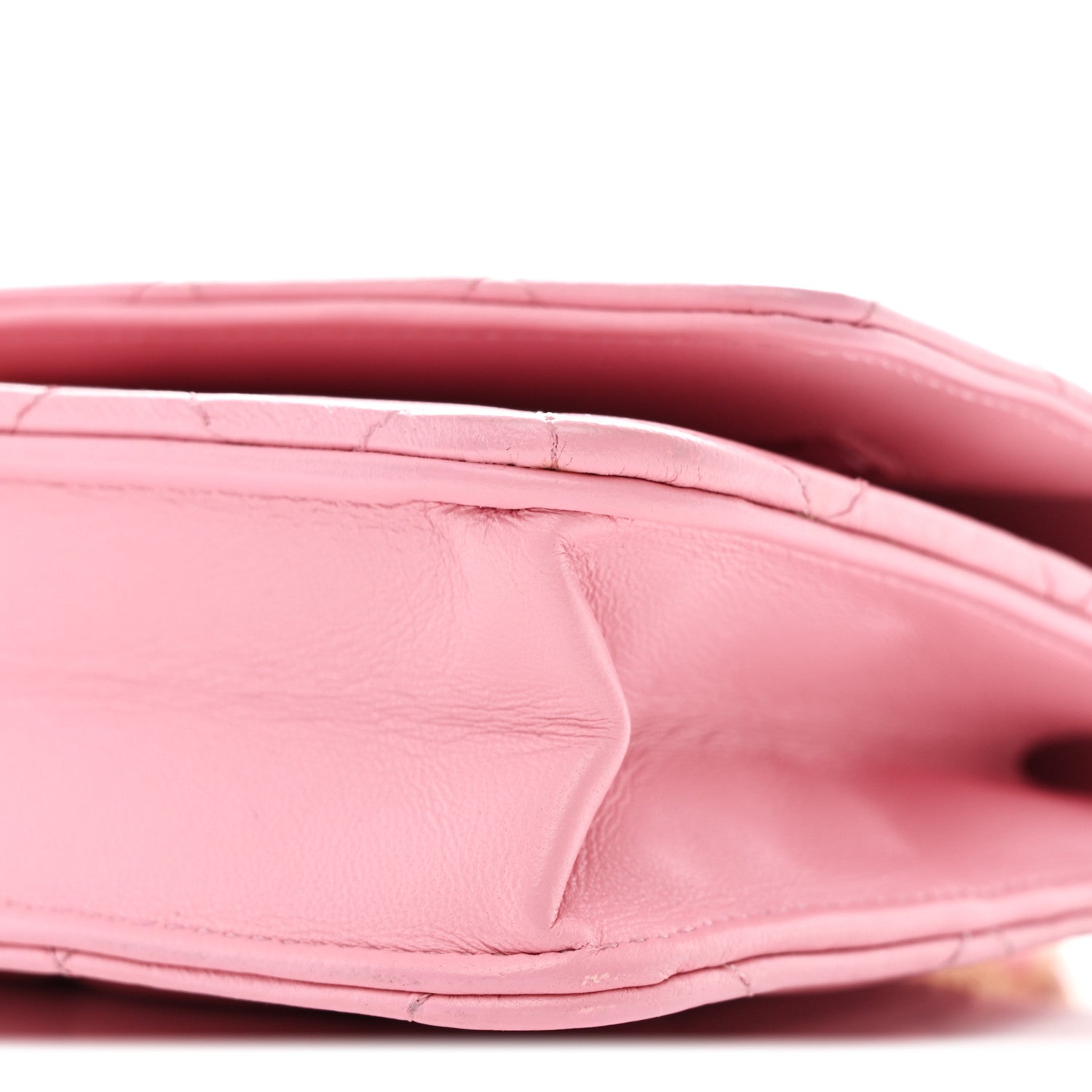 Chanel Lambskin Quilted Pick Me Up Wallet On Chain WOC Light Pink 11 of 12